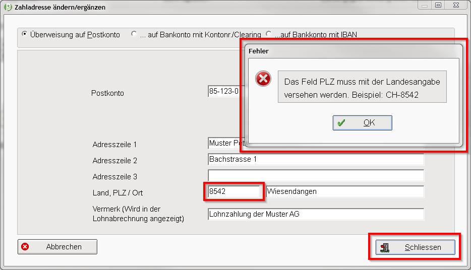 Zahlungsverkehr Schweiz ISO20022 / PiNUS Software Unterstützung Seite 9 von 10 Stammdaten -> Personaldaten bearbeiten -> Zahladresse ändern Zahlungseingangs-Datei Die