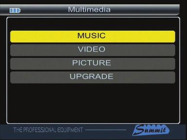 Multimedia (USB) Durch Anwählen des Multimedia -Symbols gelangt man in folgendes Menü.