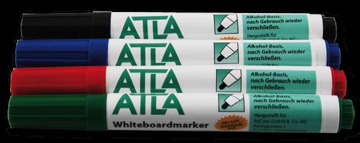 Whiteboard Marker trocken abwischbar Set mit 4 Stück: Rot, Blau, Grün,