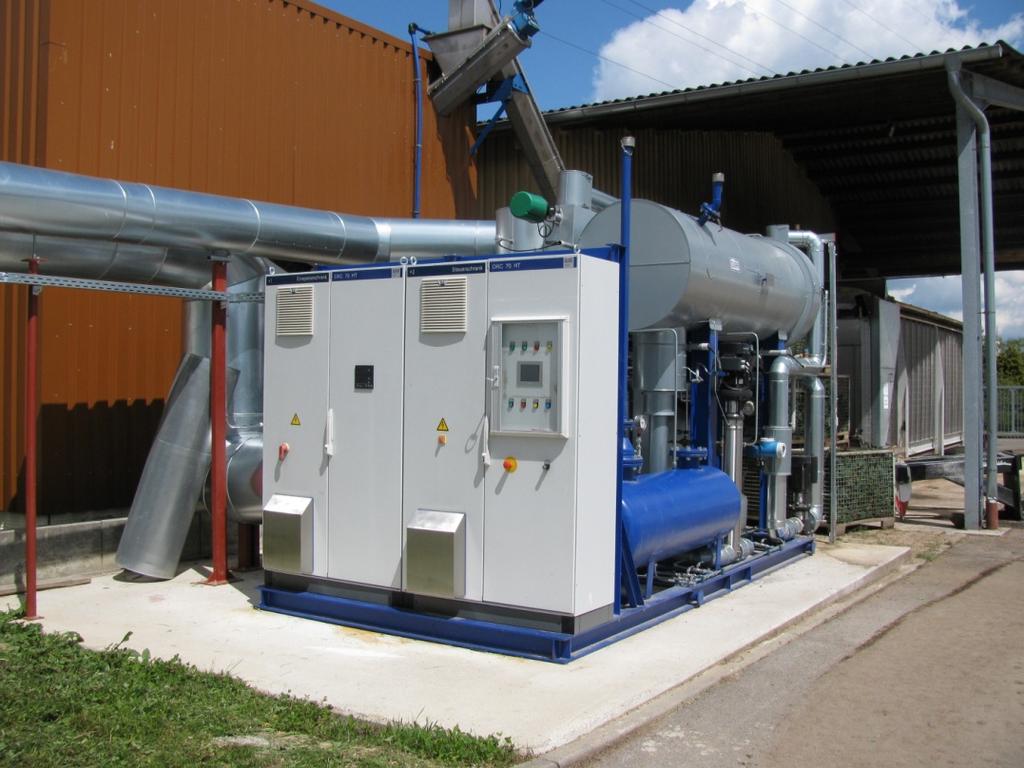 Ausgeführte Anlagen: Biogasanlage Kornwestheim ORC-Anlage Dürr Cyplan (HT-Anlage mit Direktverdampfung) Daten BHKW-Anlage BHKW-Typ Jenbacher J 312 elektr. Leistung / Wirkungsgrad therm.