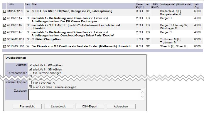 8.3 Terminkalender Über den Link Ort/Zeit () können Sie sich Ihre