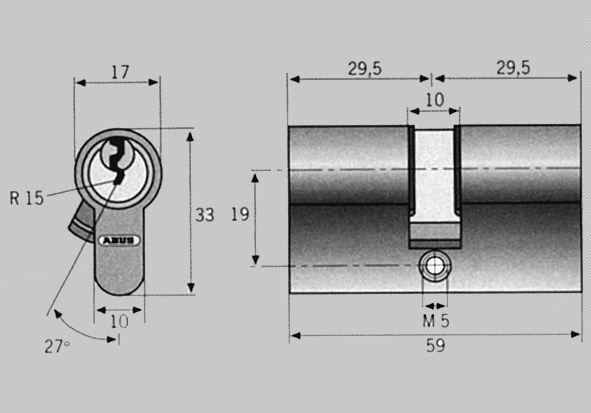 6 Rohling ZYLINDERSCHLÖSSER / BETRIEBSBEDARF Für ABUS-Schließzylinder Profil-Kurzzylinder C 83 K Nach den Güterichtlinien der DIN V 18254, Klasse 2 gefertigt Profilzylinder mit 5-Stift-Technik