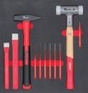 6 WERKZEUGMODULE / BETRIEBSBEDARF Werkzeugmodul Hammer und Meißel 2-farbige Schaumstoffeinlage, fehlende Werkzeuge auf einen Blick erkennen Lieferung: 1 Schlosserhammer, 3-K-Stiel, 500 g 1