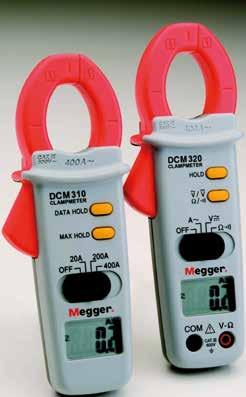 Stromzangen DCM310 / DCM320 Spannungsmessung bis 600 V DC/AC (DCM320) Widerstandsmessung (DCM320) Akustische Durchgangsprüfung (DCM320) Data-Hold-Funktion Max-Anzeige (DCM310) Zangenöffnung 27 mm