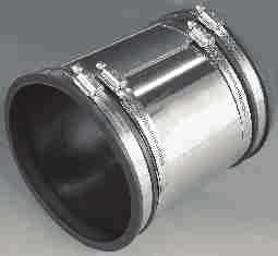 Flexseal GmbH Manschettendichtung TYP 2B -EXTRABREIT- Werkstoffe: Spannbänder aus Edelstahl (Stahl Nr. 1.4301 (V2A) oder Stahl Nr. 1.4404 (V4A)), Dichtungsmaterial aus Ethylen-Propylen-Dien-Kautschuk (EPDM) o.