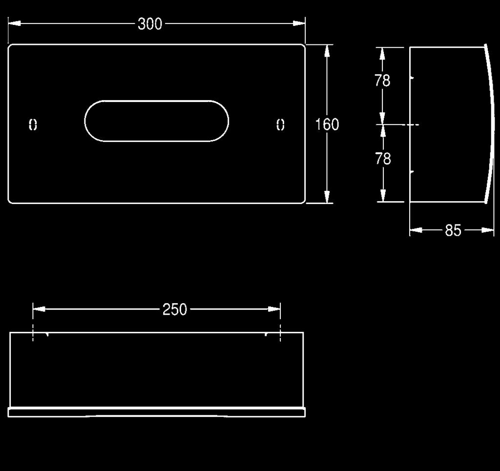 besseren Reinigungseigenschaften (easy to clean), Materialstärke 1,5 mm, mit ovaler Öffnung zur Entnahme handelsüblicher Kosmetiktücher,