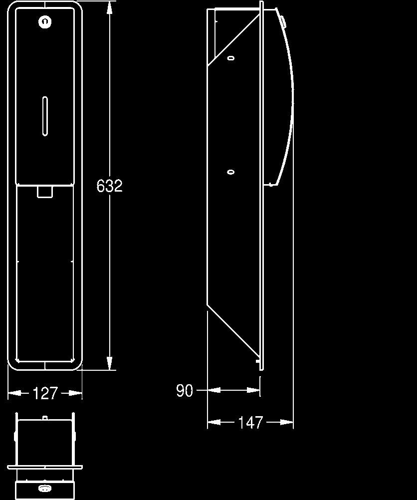 Franke STRATOS Ansicht Typ / Ausführung Artikel-Nummer WC-Bürstenhalter für Aufputzmontage WC-Bürstenhalter für Aufputzmontage, Chromnickelstahl, Oberfläche seidenmatt, gebogene