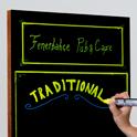 You could use a chalkboard pen to write on black surfaces. There are also special markers that are water based and scent free.