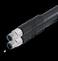 M5 STECKVERBINDER- PROGRAMM Kabelstecker, umspritzt, /umspritzt, geschirmt, 30,7 0,7 0,5 Schraubverriegelung nach DIN EN 6076--05 3- und -polig Schutzart IP67 Umspritzte Ausführungen