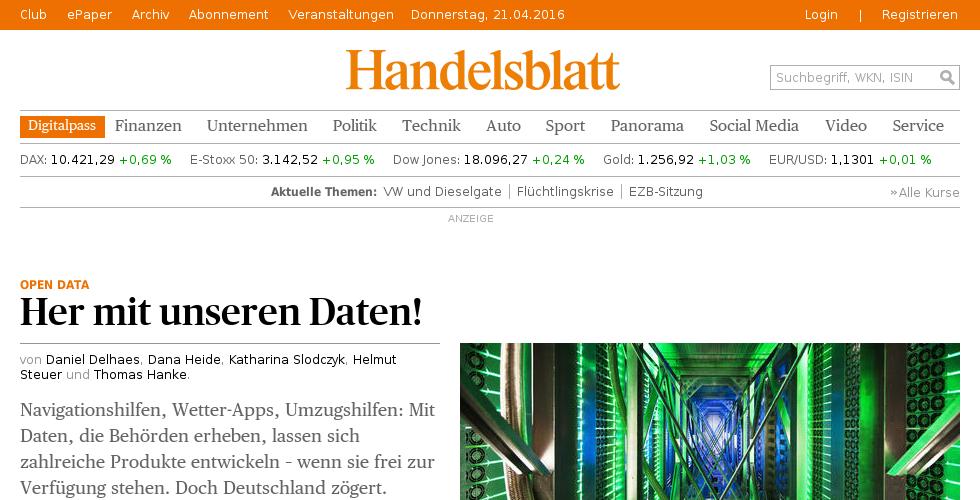 2016 Handelsblatt GmbH ein Unternehmen der Verlagsgruppe Handelsblatt GmbH & Co. KG Verlags Services für Werbung: iqdigital.