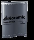 Koramic Vapour Stop 2S (Dampfbremsbahn) Technische Daten Material: Gewebeverstärkte Polyolefinbeschichtung und Trägervlies zur außenseitigen Verwendung oberhalb des Sparrens.