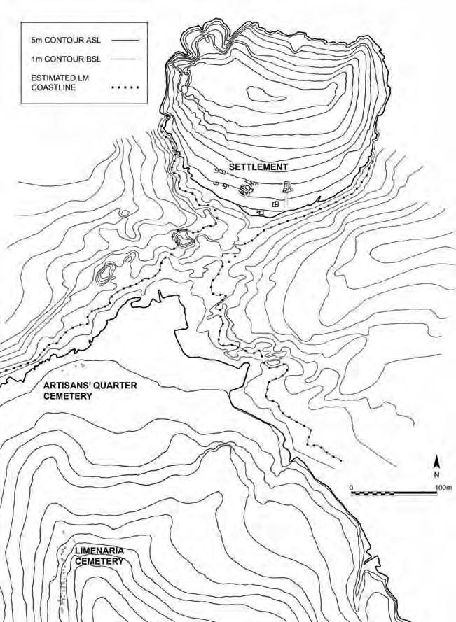 Abbildung 313: Plan der Mochlos-Halbinsel in spätminoischer Zeit mit der Lage des