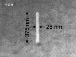 Nanowires produced by 77 MeV
