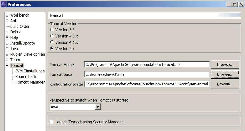 Eclipse 2.1.2 Tomcat 5.0 und Struts auf der Win32- Plattform integrieren Die Open Source Entwicklungsumgebung Eclipse kann durch Installation von Plugins für viele Anwendungsbereiche erweitert werden.