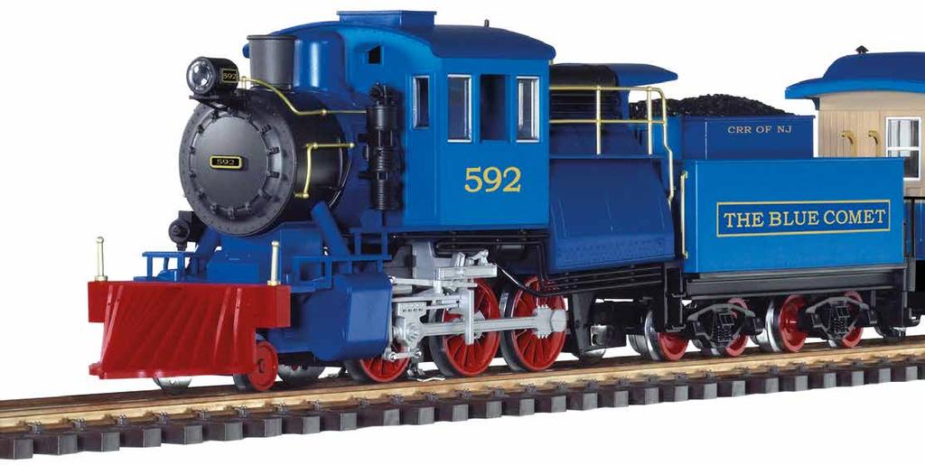 M + M+ A1 LH A2 LV A3 + A4 A5 S A6 S+ K1 Lokomotiven Locomotives Der Legendäre Blue Comet 54 38241 CNJ 2-6-0 Dampflok mit Tender "Camelback Blue Comet" Die Lok ist bereits mit Sound- und