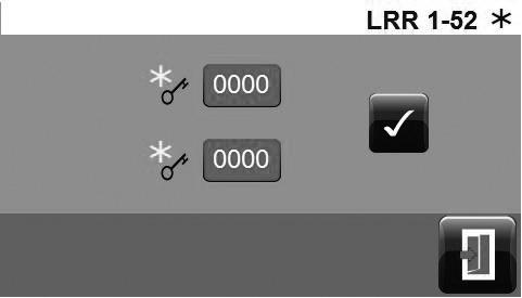 Betrieb Passwortvergabe und Einloggen LRR 1-5. Durch Druck der Taste rufen Sie für die Eingabe eines neuen Passwortes Bild 21 auf. Bild 20 LRR 1-5. schalten Sie das Passworthandling aus.