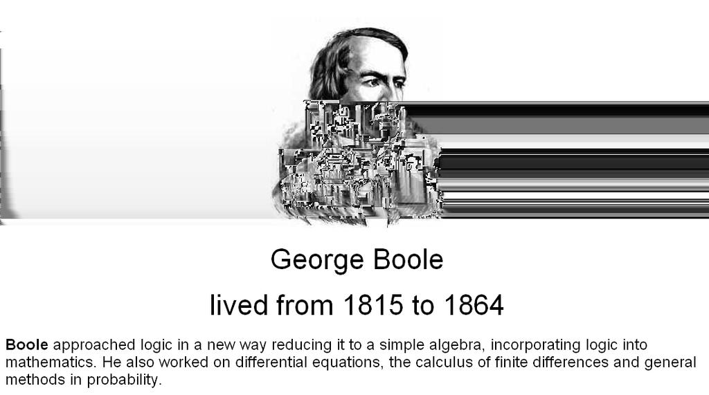 George Boole (1815 1864) Diskrete