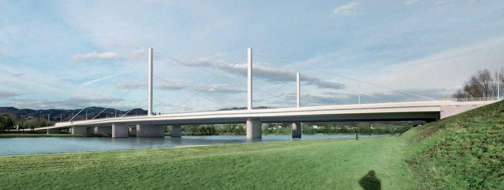 Die beiden neuen Bypassbrücken nehmen diese Formensprache auf und schaffen ein Ensemble mit Landmarkqualität.