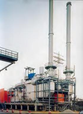 Turbinenabgas, Gas, Schweröl (bezogen auf 8 Luftansaugung) 1995 Oelmühle Hamburg, Deutschland Gasturbine RR-Typhoon Gasturbinenleistung 2 x 6,0