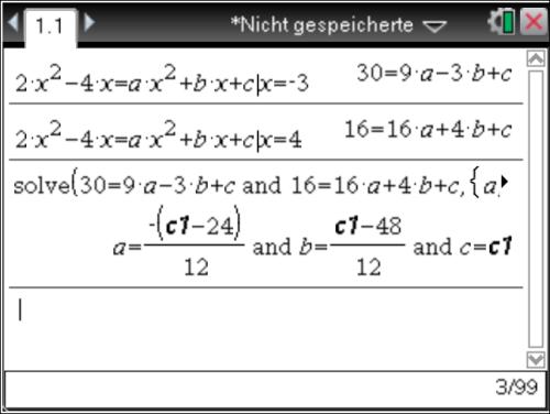 9 a) Lösung mit dem Satz von Vieta: 0 = (x + 3) (x 4) 0 = x 2 x 2 Folgende Ergänzung wird notwendig: 2 x 2 4 x = x 2 3 x + 2 Lösung über ein Gleichungssystem (): 2 x 2 4