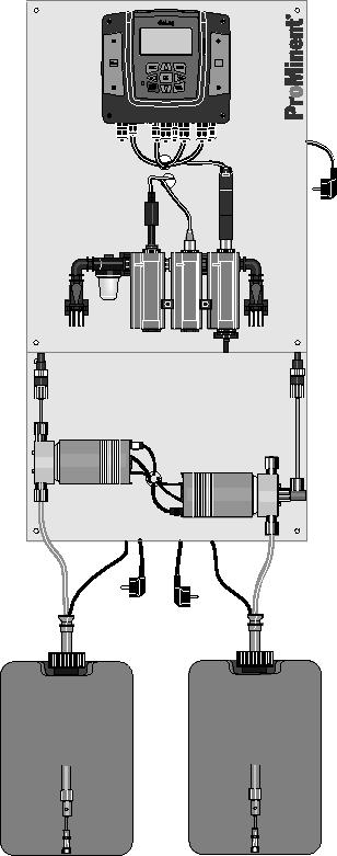 Typ DH2: ph-wert und H 2 O 2 Sensor Typ DO2: DAC Regler mit Regelfunktionen für ph-wert und Timerfunktion zur Ansteuerung der Aktivsauerstoff-Pumpe Typ DH2: DAC Regler mit Regelfunktionen für ph-wert