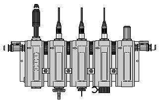 5 Einzelgeräte und Zubehör Durchlaufgeber modular Typ DGM Zur Aufnahme von Leitfähigkeits-, Pt 100-, ph- oder Redox-Sensoren mit Einschraubgewinde PG 13,5 oder amperometrische Sensoren mit