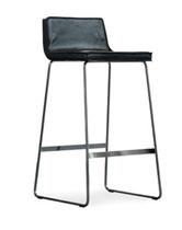 Bright chromed metal frame, eco-leather upholstered seat.