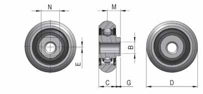 Laufrollen Serie L für ML Schienen ie Laufrollen der L.V und P.Z Serie basieren auf einem einreihigen Kugellager mit 2Z versehenen Stahlabdeckscheiben.