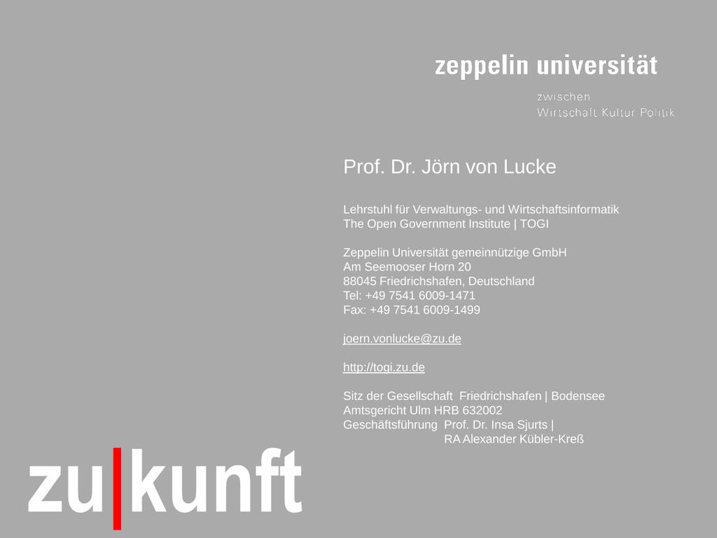 1 Impuls von Prof. von Lucke 1.2 Diskussion (Brainstorm) 1.