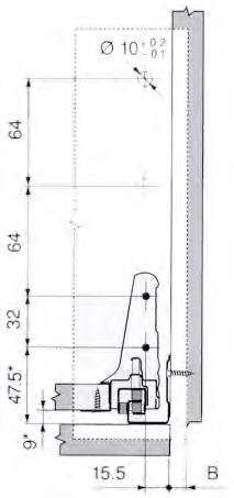 6 Seite 7 im PDFKatalog blumtandembox M FrontAuszug mit DoppelReling Höhe D (Planungsmaße) min.
