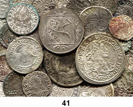8 Österreich - Ungarn LOTS LOTS LOTS 41 LOT von 34 verschiedenen Silbermünzen, Denar bis 20 Kreuzer, um 1500 bis 1802, dabei Denare aus Ungarn.
