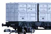 mit verschiedenen LKW der NVA NEW: Freight car set military transport of the DR with three low side