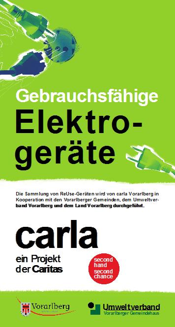 Aus dem Gemeindeamt Re-Use Vorarlberg Elektrogeräte: Wiederverwenden statt Wegwerfen! Sie haben ein gebrauchsfähiges Elektrogerät, das Sie nicht mehr verwenden, das aber zu schade zum Wegwerfen ist?