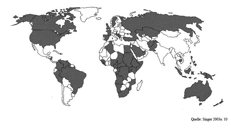 Globale Aktivitäten von PMCs 1991-2002 In grau unterlegten
