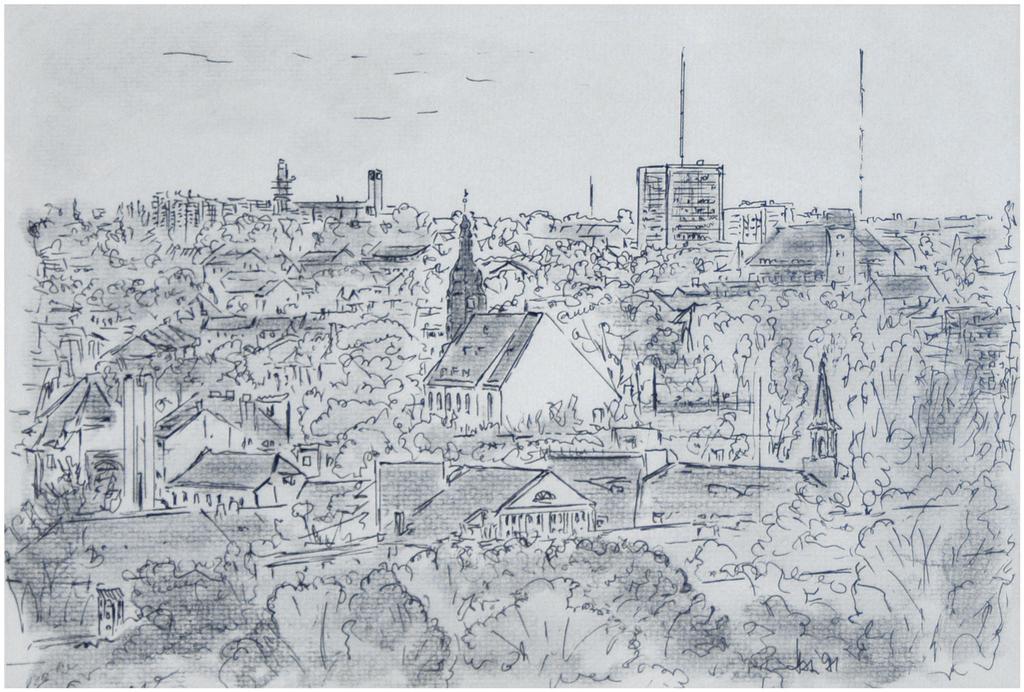 8. Ansicht von Hof Zeichnung a./papier, ca. 21 x 31 cm.