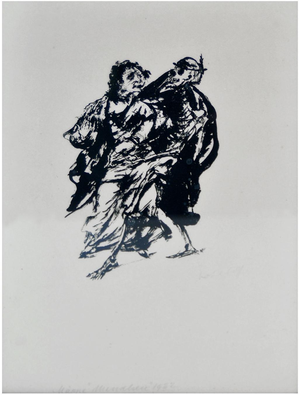 17. Wilhelm Kohlhoff (1893 Berlin 1971 Schweinfurt) Das Weib und der Tod, 1922 Lithographie a./papier, ca. 34 x 25,5 cm.