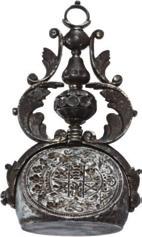 Siegel 1211 vergr. 1212 1211* Ostfriesland, Eisernes Berlockensiegel, nach 1700, in spätbarocker Halterung, in der sich das Siegel drehen läßt.