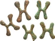 Afrika 1290 1290* Kongo, Katanga Region, Gebiet des Lualaba Flusses, kleine Kupferkreuze in H-Form, Geldform 15. 16. Jh.