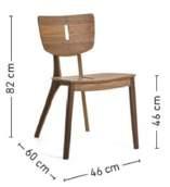 Artikel Bezeichnung / description d article DIUNA Stuhl ohne Armlehne / chaise sans accoudoirs Teak, stapelbar, Masse: H: 81.5 x B: 51.