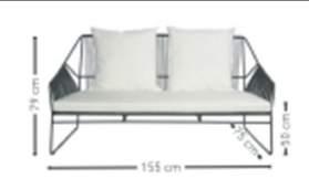 Artikel Bezeichnung / description d article SANDUR Sessel mit Armlehne, teilgeschnürt / chaise avec accoudoirs, laçage partiel Edelstahl/inox, Gewicht: 10 kg,