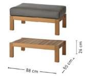 MARO 3-Sitzer Sofa, Teak/Schnürung, Kissen: Sunbrella, canvas natural oder charcoal, bedingt wetterfest