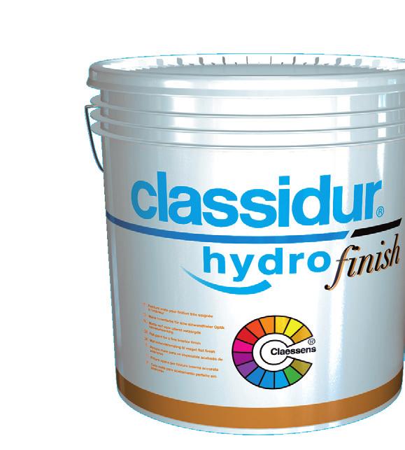 Auf Grund seiner guten Eigenschaften in Bezug auf die Nassabriebfestigkeit ist das Auftragen von Classidur HydroFinish besonders für Wandflächen geeignet.
