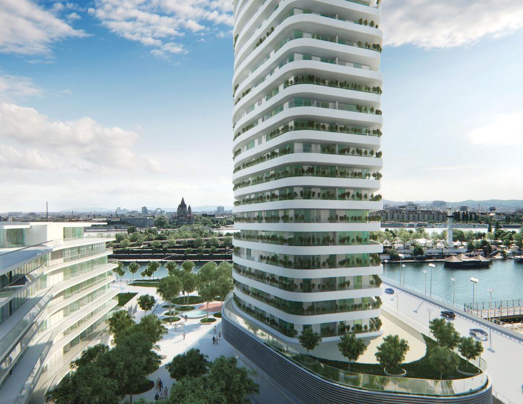 Der grüne Wohnturm als Inbegriff der Smart City verdichteter, grüner Wohnraum mit einer