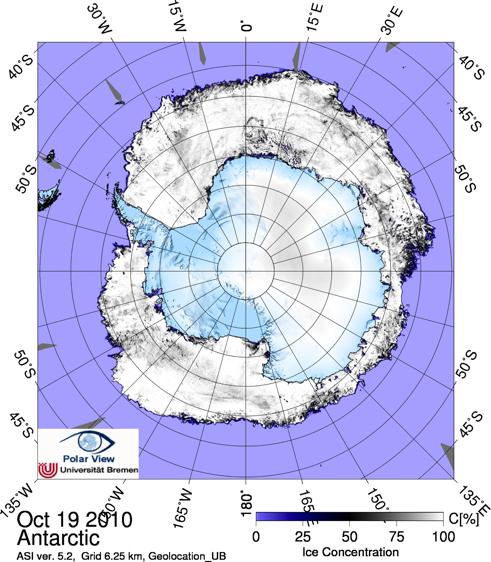 Meereisausdehnung Antarktis www.iup.physik.