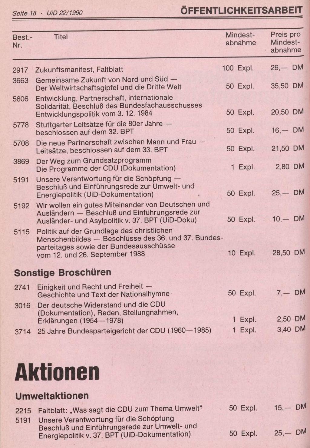 Seite 18 UiD 22/1990 ÖFFENTLICHKEITSARBEIT Best.