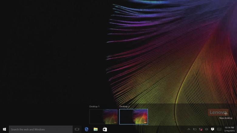 Kapitel 2. Erste Schritte mit Windows 10 Klicken Sie auf Neuer Desktop.