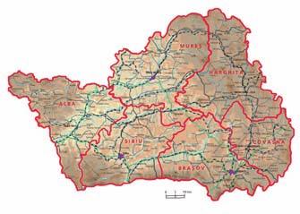 InfoBrief Centru Ausgabe: 1/2008 In der Mitte Rumäniens: Centru Fortsetzung von Seite 1) Brandenburg entfernt). Mit 34.280 km 2 ist die Region nur etwas größer als Brandenburg (29.478 km 2 ).