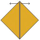 Falte das vordere untere Dreieck an der roten Linie nach oben. 12.