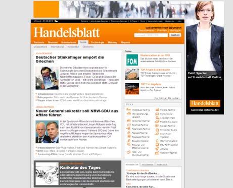 Handelsblatt-Online- Auftritts