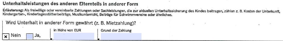 Die Eltern können auch andere Zahlungen vereinbaren.